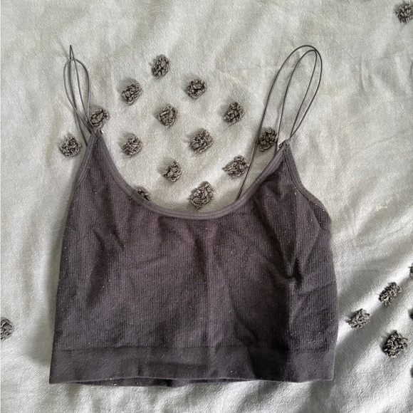 Urban Outfitters Out from Under black double strap cropped tank - Picture 1 of 3